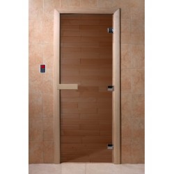 Двери для бани и сауны 1900x700, 8mm, 3 петли, бронза